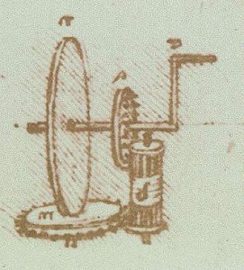 Leonardo da Vinci mirror grinding machine