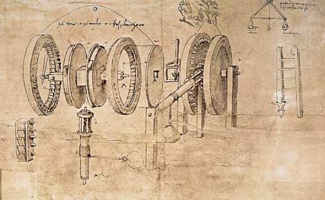 Leonardo da Vinci engineering drawings