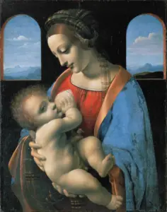 Leonardo da Vinci Paintings, leonardo da vinci madonna litta, madonna litta, benois madonna
