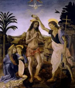 Leonardo da Vinci Paintings, baptism of christ leonardo da vinci, the baptism of christ leonardo da vinci