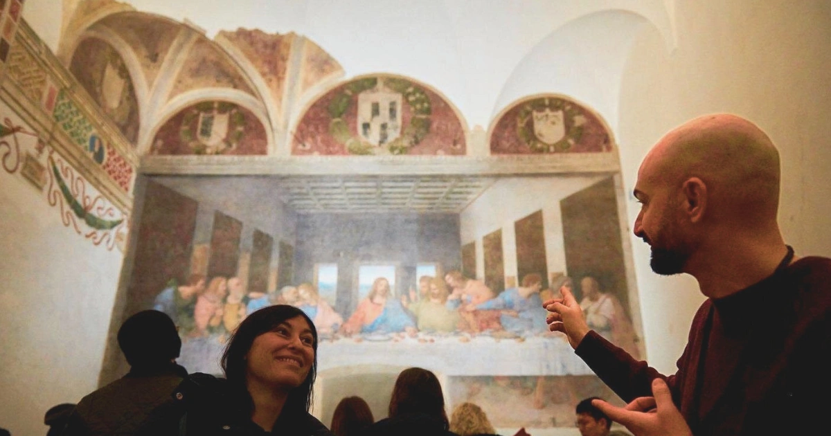 The Last Supper inside the refectory of Santa Maria delle Grazie in Milan