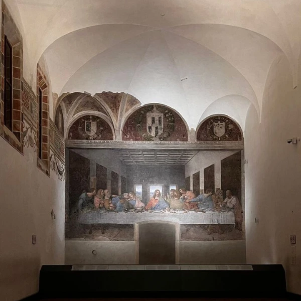 The Last Supper inside the refectory of Santa Maria delle Grazie in Milan