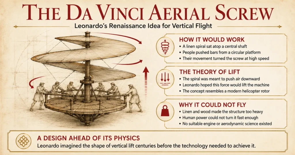 da Vinci aerial screw da Vinci aerial screw