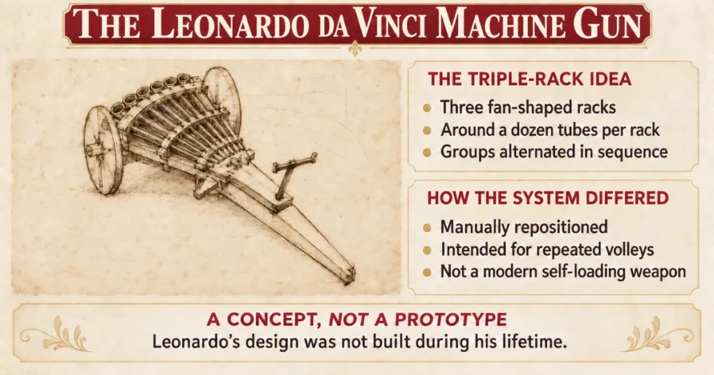 Leonardo da Vinci machine gun Leonardo da Vinci machine gun