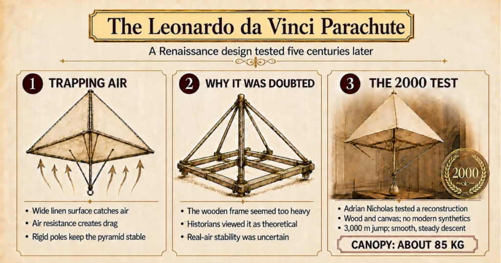 leonardo da vinci parachute